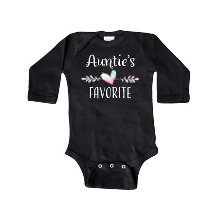 

Inktastic Aunties Favorite- Heart Grandchild Gift Baby Boy or Baby Girl Long Sleeve Bodysuit