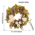 thumbnail image 3 of Bcylexb Fall Floral Wreath for Front Door, 17.7" Artificial Hanging Door Wreath Seasonal Decorations for Wall Porch Window Home, 3 of 9