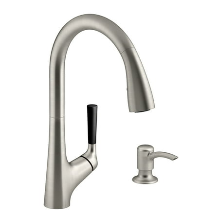Kohler Chrome Spray Faucet - Kohler R562-SD-VS Vibrant Stainless Steel Malleco Pull-Down Kitchen Faucet Kit