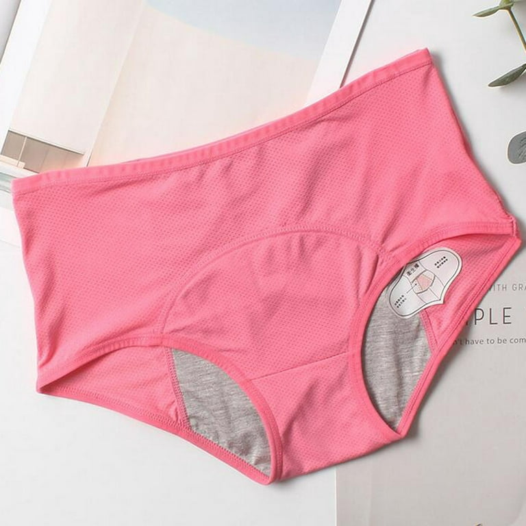 Ruziyoog Women Period Panties Women Tummy Control Panty Mid Waist Briefs  Leak Proof Menstrual Period Panties Women Underwear Physiological Waist  Pants Pink XS 