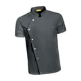 thumbnail image 3 of Chaqueta de Abrigo Fernando Ropa de Servicio de Comida Monos Transpirables de Verano Uniforme para Restaurante Hotel Escuela Culinaria Talla M Gris, 3 of 8
