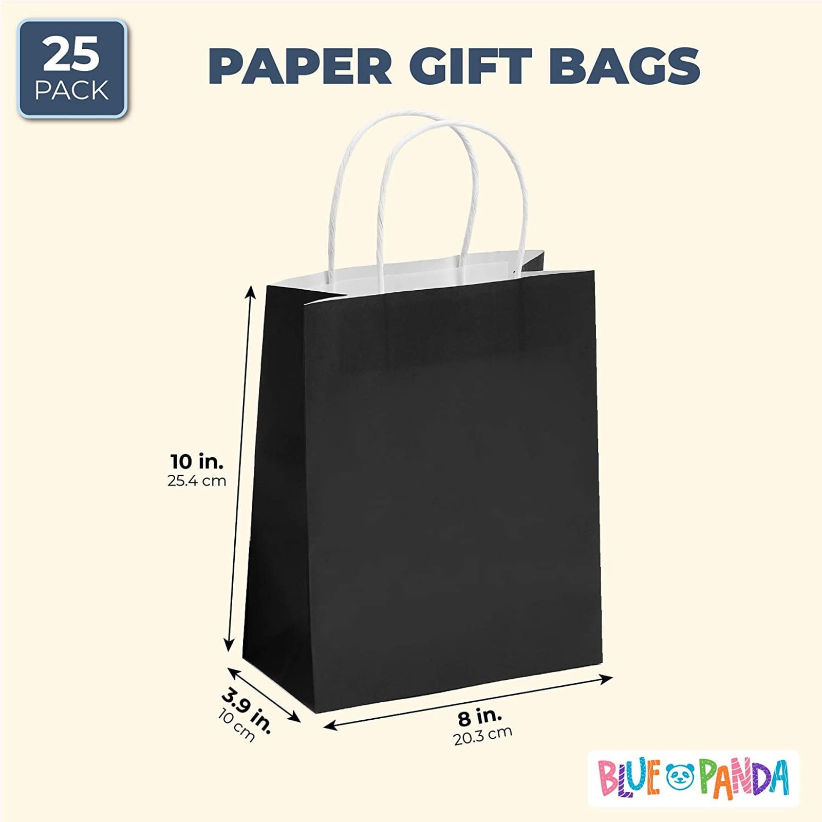 Black Birthday Party Gift Bags Kraft Paper Loot Gift Bag With Handles * 