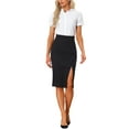 thumbnail image 2 of INSPIRE CHIC Justaucorps à Manches Courtes Col Montant pour Femmes P Blanc, 2 of 6