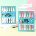 thumbnail image 2 of Musbetu 6Pcs/Set Cat Paw Color Highlighter Chisel Top Portable No Bleed Quick Drying Kids Students Fluorescent Marker Pen School Office Supplies, 2 of 7