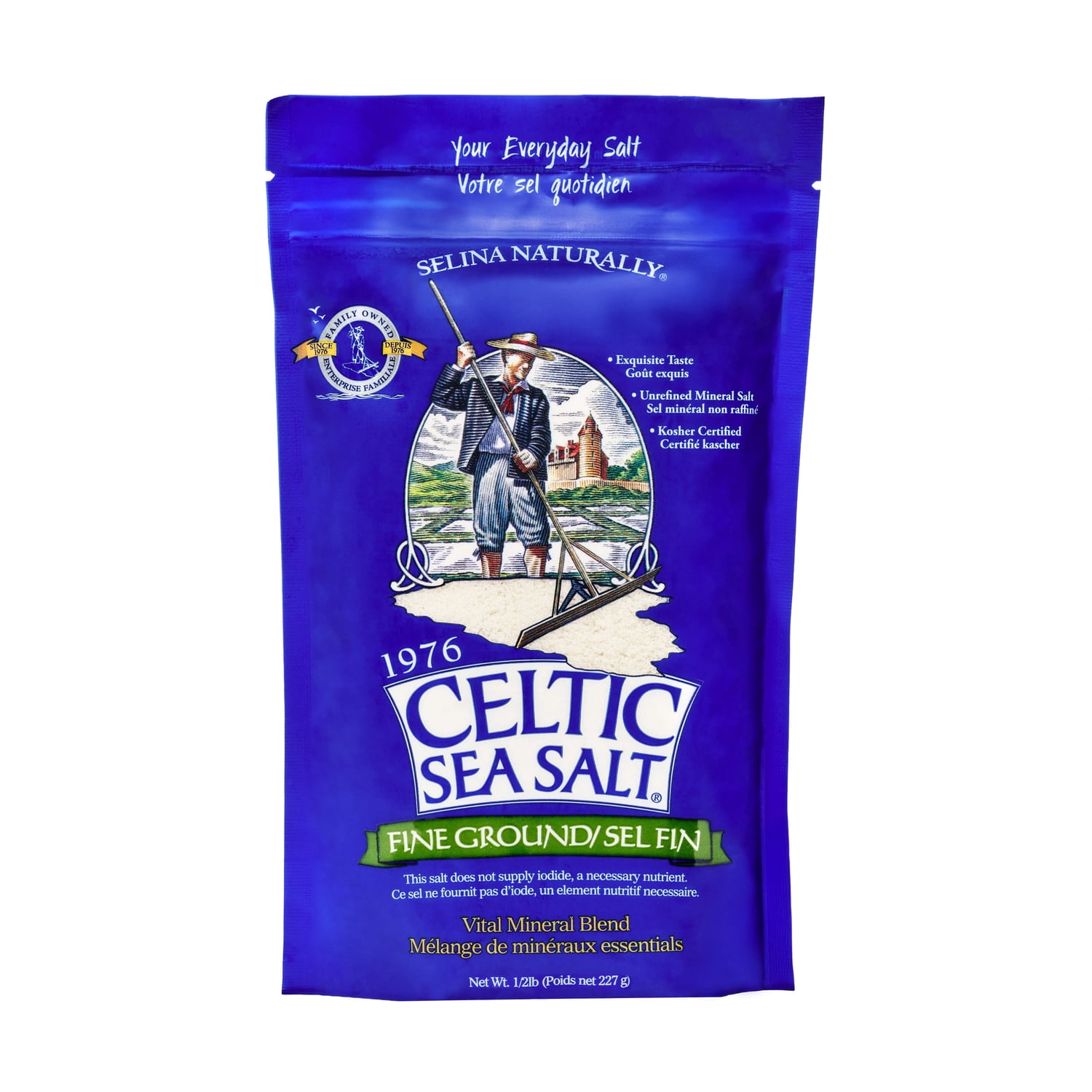Celtic Sea Salt Fine Ground Sea Salt, 8 Ounce, All-Natural Mineral-Rich Seasoning