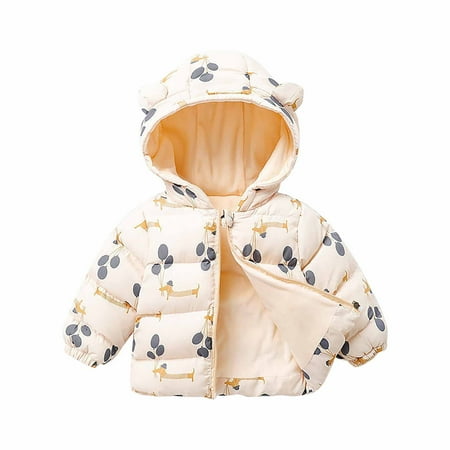 

Tagold Fall Savings Clearance Winter Coats for Toddler Baby Boys Cute Fashion Pattern Plush Winter Keep Warm Hooded Zipper Jacket