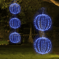 thumbnail image 6 of 2 Pack 12INCH Outdoor/Indoor LED Christmas Light Ball,Foldable Metal Sphere Lights, Connectable Waterproof 16 Modes with Timer, Hanging Tree Globe Lights for Holiday Christmas Decorations (BULE), 6 of 7