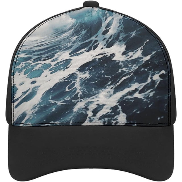 Beach Foam Wave Baseball Cap Classic Golf Cap Soft Dad Hat Multicolor Adjustable Low Profile Hat Unisex