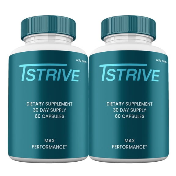 TStrive Capsules, Advanced Formula, T Strive Supplement All Natural Formula, Maximum Strength (2 Pack)