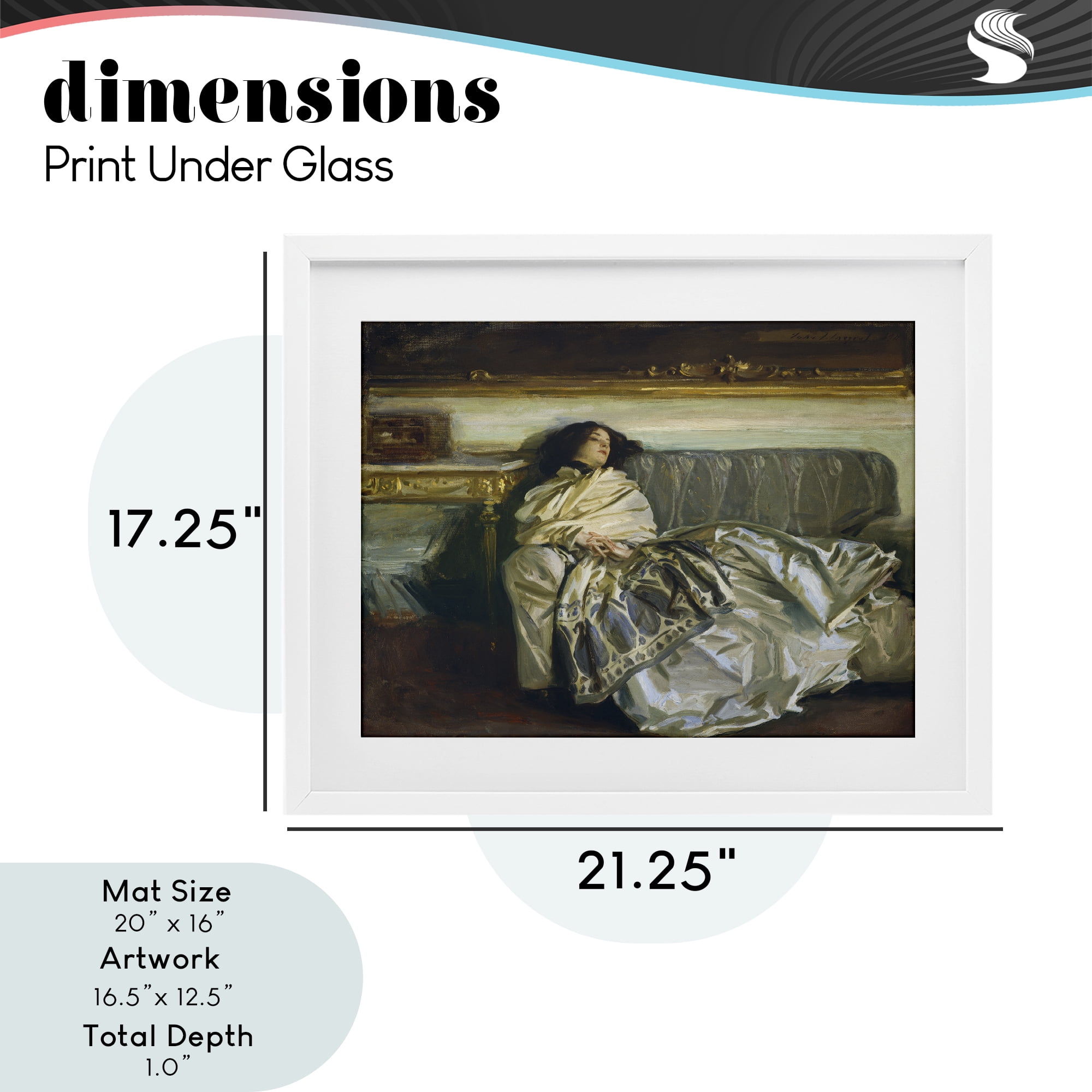 Stupell Industries Restful Woman Classic White Framed Print Under Glass, design by Lil' Rue