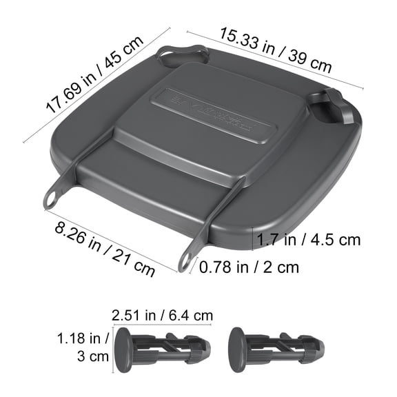 SEWCHICS Black Plastic Garbage Can Lid Replacement 50L with Ergonomic Design for Outdoor Trash Can Use