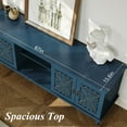 thumbnail image 4 of HLR Retro 67" TV Stand, for TVs up to 75", Living Room Entertainment Center with Carved Storage Cabinet, Blue, 4 of 9
