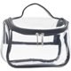 thumbnail image 5 of Bolsa de maquillaje y artículos de tocador duradera para viajes, organizador de cosméticos transparente resistente al agua de color negro, 5 of 7