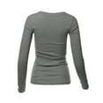 thumbnail image 3 of A2Y Women's Basic Solid Fitted Long Sleeve Crew Neck Thermal Top Shirt Mid H Grey L, 3 of 5