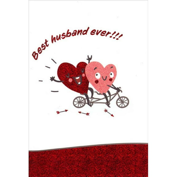 Pictura Hearts on Tandem Bike Best Husband Ever Valentine's Day Card