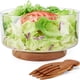 thumbnail image 1 of Juego de ensaladeras HouseJoy de vidrio grande con base de madera de acacia, 1 of 8