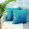 thumbnail image 1 of Pack of 2 Velvet Decorative Pleated Throw Pillow Covers Soft Solid Square Cushion Case for Couch, 22 x 22 inches, 1 of 9