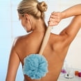 thumbnail image 6 of Loofah Back Scrubber Bath Sponge with Wooden Handle,Casewin Long Handled Sponge Mesh Pouf Shower Exfoliating Bath Shower Body Brush Luffa Bath Back Brush for Women Men (Blue), 6 of 6