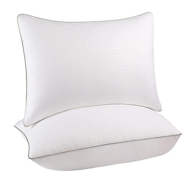 Leodye 2PCS Satin Stripe Pillow, Full Size Soft Comfort , Multisleeping Position Pillow Core Various Sleeping Position Pillow Core -17.32x25.98 in