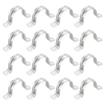 16pack Rigid Pipe Strap Fit 1 5/8 Inch (40mm) Tube OD, 2 Holes Stainless Steel Tension Tube Clamp for Pipe Fixing