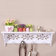 Yongwei White Wall Shelves with Hooks and Decorative Hanging Rack