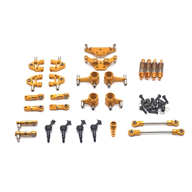 Bewildely 1/28 coches de Control remoto brazos oscilantes actualizaciones copas de dirección amortiguador Servo brazo Kit reemplazo pieza Kits de construcción modelo Oro