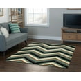 thumbnail image 2 of Linon Roma Chevron Power Loomed Polypropylene 5'x7' Rug in Blue, 2 of 3