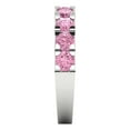thumbnail image 4 of 1.53 ctw Wedding Band for Women - 14K White Gold Simulated Pink Diamond Stackable Eternity Ring, 4 of 6