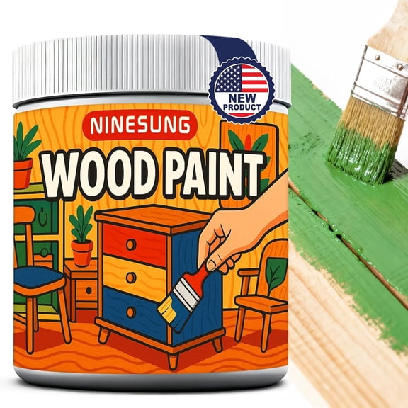 Green Wood Paint for Furniture, Cabinets & Interior/Exterior Doors - Matte Finish, Waterproof, Eco-Friendly - All-in-One Paint for Wood Crafts & Home Renewal (Green, 8 Fl Oz)