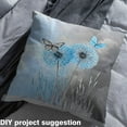thumbnail image 2 of Homewish Country Wild Flower Fabric by the Yard 1 Yard,Rustic Dandelion Butterfly Home Decor Fabric by the Yard,Blue Gray Sewing Fabric,Luxury Bedroom Decor, 2 of 6