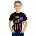 thumbnail image 1 of Boys' Vibrant 3D Number Blocks Graphic Tee - Casual & Comfy Cotton Short-Sleeve T-Shirt for Spring/Summer Outdoor Fun, Summer Tshirt|Casual Round Neck|Machine Washable Top, 1 of 5