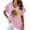 Pink, variant on 4th of July Shirts for Women American Flag Sunflower Graphic Tee USA Red White Blue Top Patriotic Short Sleeve V Neck T Shirt (Avail for Plus Size)