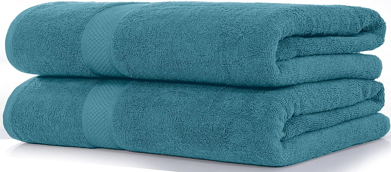2 Extra Large Bath Sheets Towels Bale Set 100% Cotton 600 GSM Soft 90 X  190cm