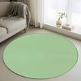 thumbnail image 2 of Green Large Area Rugs for Bedroom Living Room, Soft Non Slip Carpet Bedside Rug, Minimalist Solid Color Modern Abstract Round Floor Cover Kitchen Accent Rug 4' for Dining Room/Office, 2 of 9