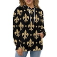 thumbnail image 3 of Gold & Black Fleur De Lis Oversized Hoodies for Women Pullover Womens Clothes with Pocket Mens Ultimate Pullover Hoodie Sweatshirt S-6XL, 3 of 8