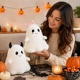thumbnail image 6 of Ghost with Bow Plush Throw Pillow Soft Stuffed Halloween Decorative Cushion for Couch Sofa Bed Living Room, 6 of 7