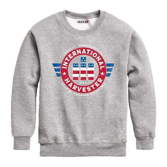 Youth International Harvester Stars Stripes Gray Crew Neck Sweatshirt D20920