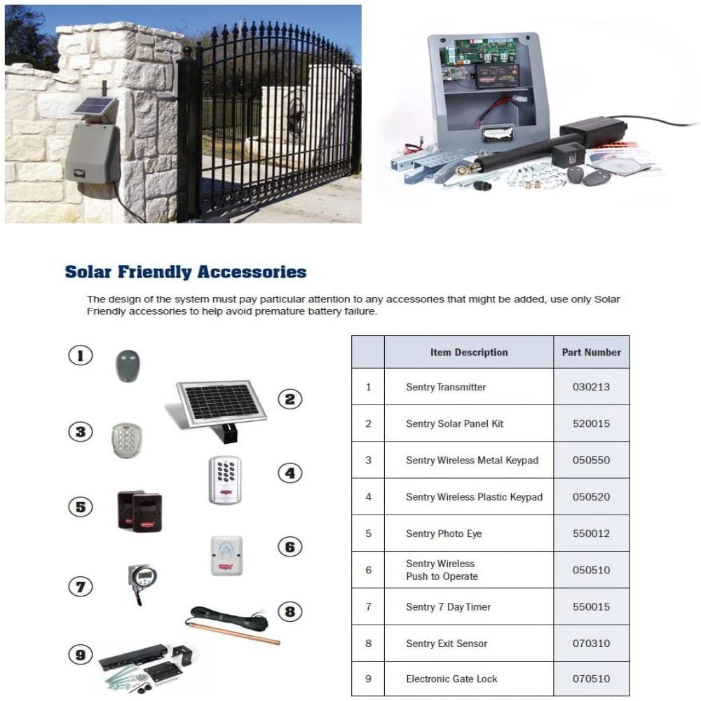 USAutomatic 520015 Solar Panel Kit with 5 Watt Panel for Sentry Gate Openers