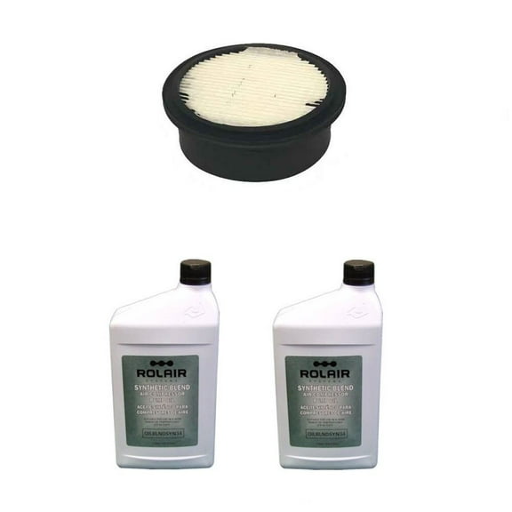 Rolair 2-Stage Electric Compressor Maintenance Kit With One Filter Element And Two 34 Oz Oil