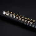 thumbnail image 2 of Xukmct 5 Pairs Stud Earrings 2-6MM Round Cubic Zirconia Earring Studs 316L Surgical Steel Stud Earring Set for Women Men, Gold, 2 of 5