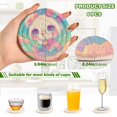 thumbnail image 3 of Haosy Set of 6 Drink Woven Coaster with Holder Heat Resistant Non-Slip Bar Coasters 4 Inches Lovely Panda and Rainbow, 3 of 7