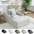 thumbnail image 3 of Leumius 67" Oversized Chaise Lounge Chair Indoor,Soft Boneless Cloud Couch with 2 Pillowsand 2 Cup Holders, Comfy Corduroy Sleeper Couch for Living Room Bedroom,No Assembly Required,Light Gray, 3 of 12