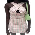 thumbnail image 4 of CNKOO Women’s Solid Color/Stripe Pleated Halter Slim Fit Short Dress, 4 of 8