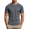 thumbnail image 2 of Dxzfnsa Men's Athletic T-Shirts Mens Quick Dry Solid Color Workout Shirts Moisture Wicking Short-Sleeve Lightweight Sports Running Tee Tops, 2 of 6