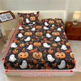 thumbnail image 2 of COEQINE Sheet Set Twin XL Size Breathable Fitted Bottom Sheet Soft Stain-Resistant Long Lasting Bedding Set with Deep Pockets for Halloween Fall Decor, Fall Ghost Pumpkin Maple Leaf, 2 of 5