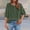 Army Green, variant on SEMPAI 3/4 Length Sleeve Womens Tops Dressy Casual Crew Neck Embroidered Summer Top Pleated T-Shirts Loose Fit Work Blouses