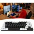 thumbnail image 3 of WYJ Office Keyboard, Gaming Keyboard Ergonomically Curved RGB Backlit Type C Wired 84 Keys for Games (Black)-0614, 3 of 5