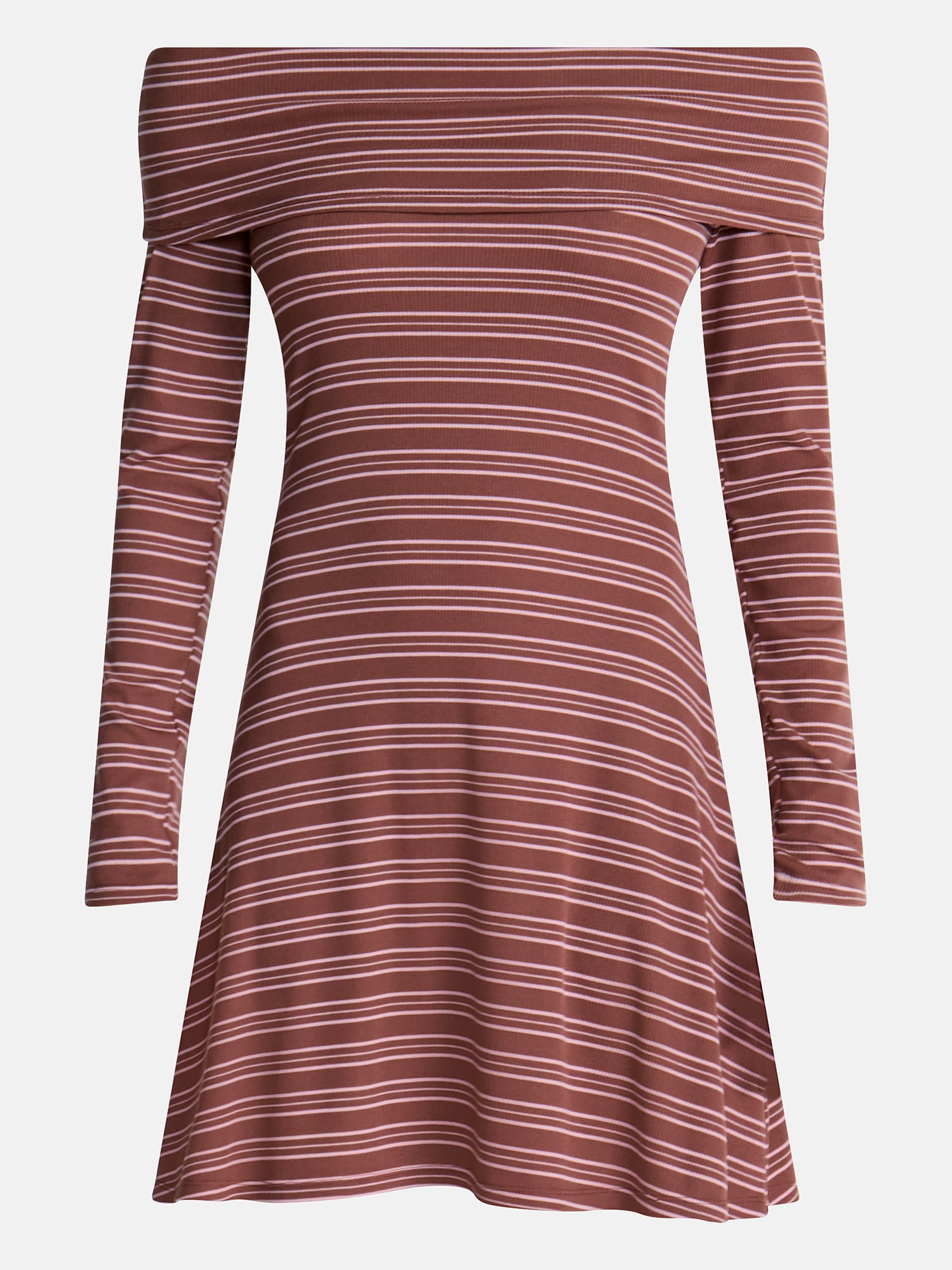 No Boundaries Off The Shoulder Dress with Long Sleeves, Women's and Women’s Plus XXS-4X