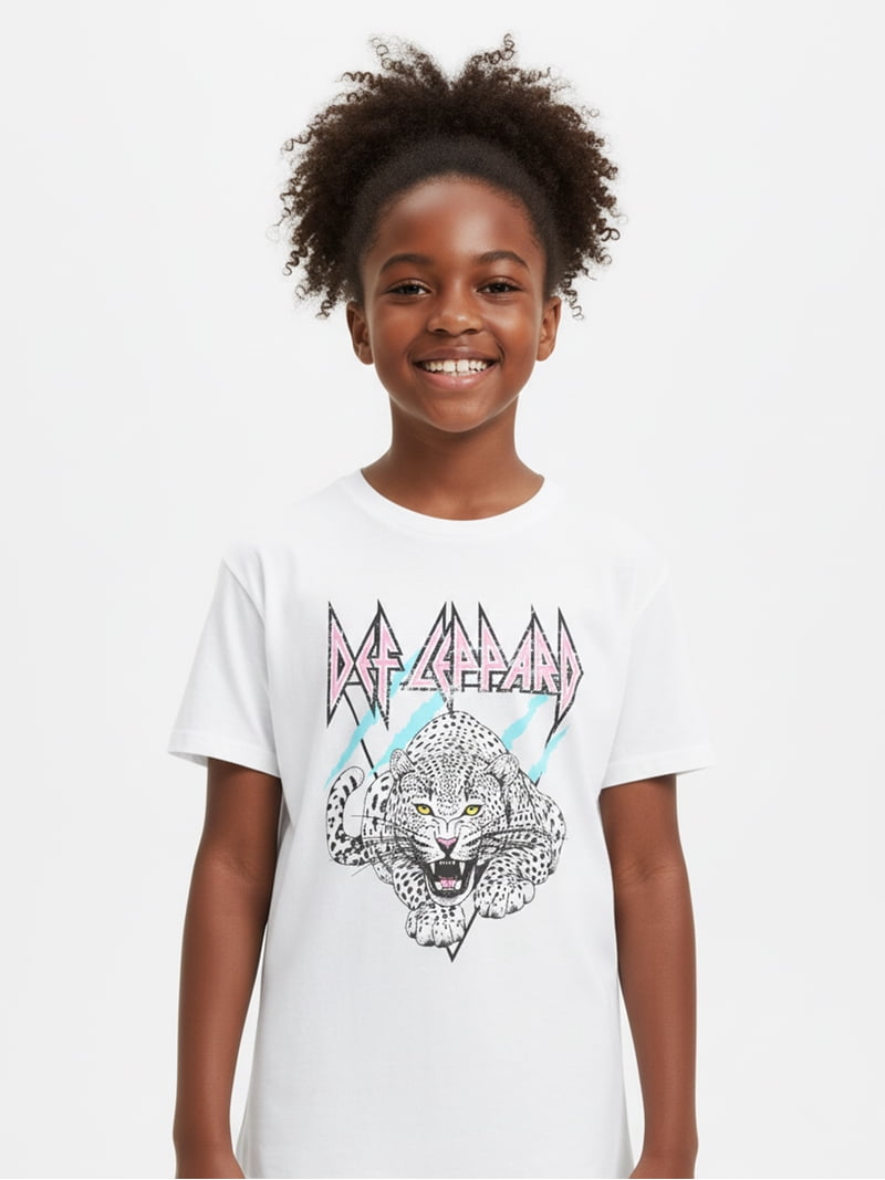 Def Leppard 1987 Retro Cover, Girls Apparel Graphic Crew Neck