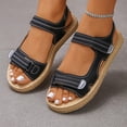 thumbnail image 7 of Miluxas Leather Platform Sandals Women Solid Color Round Toe Sandals Women Personalized Stylish Footwear Black 9.5(43), 7 of 7
